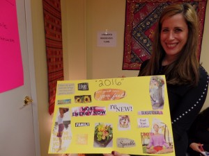 Lorna with her completed 2016 vision board