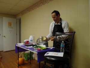 Bob making the soup