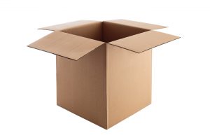 Open Cardboard box isolated on white with clipping path