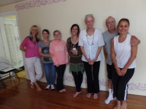 Connie (3rd from right) with the Reiki Level One participants