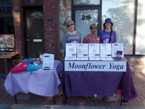 Moonflower Yoga owner Nancy with Nekki and Chris
