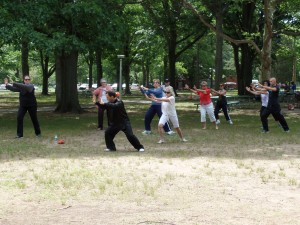 Joseph leading the Tai Chi class 